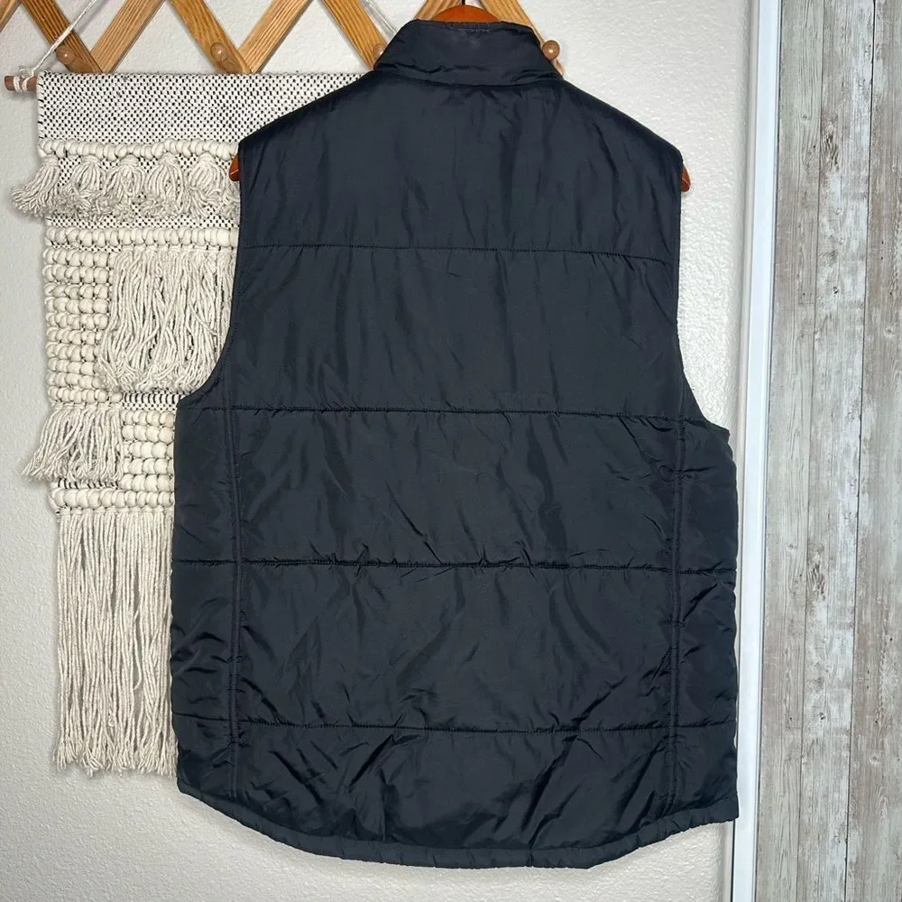 Weatherproof Reversible Black and Red Plaid Buffalo Check Men's Vest (Large)